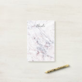 Post-it® Touche de marbre rose blanc et gris Tendance Chic (Sur un bureau)