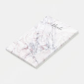 Post-it® Touche de marbre rose blanc et gris Tendance Chic (Incliné)
