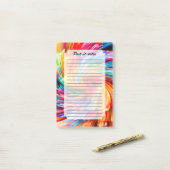 Post-it® Tourbillon Moderne Abstrait Arc-en-Ciel Vibrant (Sur un bureau)