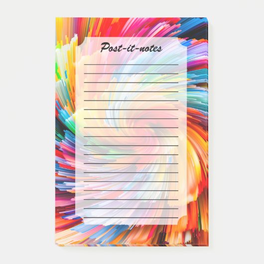 Post-it® Tourbillon Moderne Abstrait Arc-en-Ciel Vibrant (Devant)