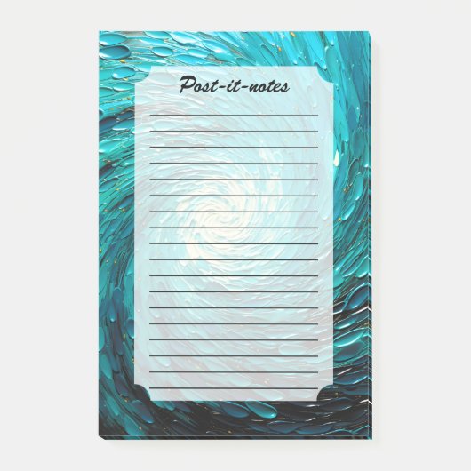 Post-it® Tourbillon océan turquoise abstrait (Devant)