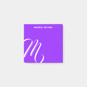 Post-it® Tourbillonnant Monogramme couleur violet Nom perso