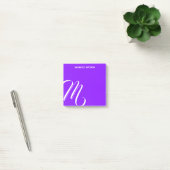 Post-it® Tourbillonnant Monogramme couleur violet Nom perso (Bureau)