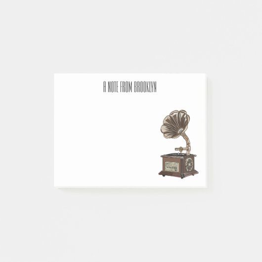 Post-it® Tourne-disque dessin animé (Devant)