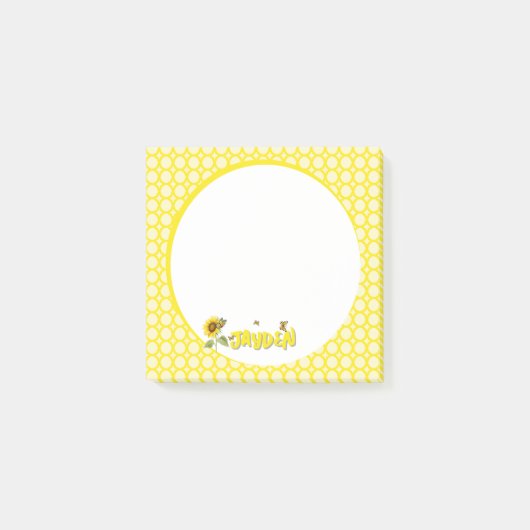 Post-it® Tournesol à l'aquarelle avec papillons (Devant)