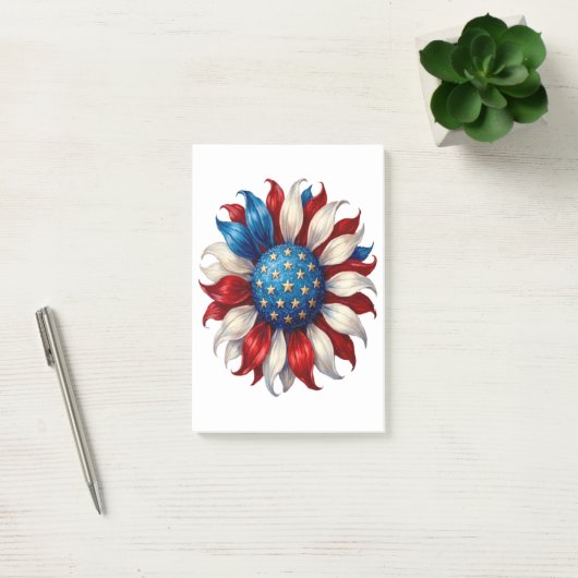 Post-it® Tournesol Drapeau Américain 4 Juillet (Bureau)