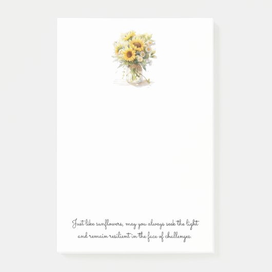 Post-it® Tournesol Inspirationnel Positif Dans Un Vase Post (Devant)