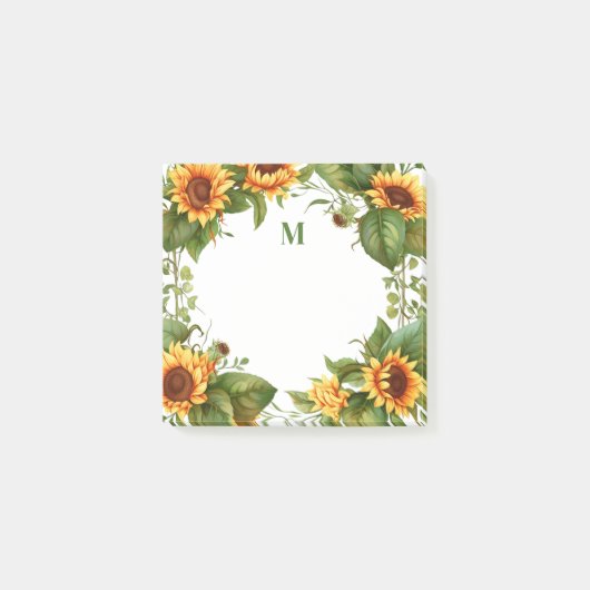 Post-it® Tournesol Monogramme Aquarelle (Devant)