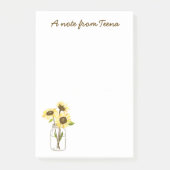 Post-it® Tournesols Dans Un Mason Jar Post-It Notes (Devant)