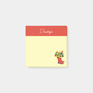 Post-it® Tournesols de printemps et bottes de pluie