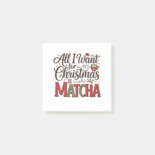 Post-it® Tout ce que je veux pour Noël est un café vert Mat
