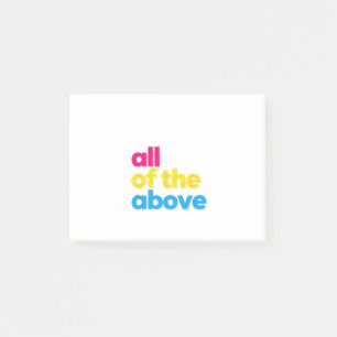 Post-it® Tout le mois de la Pride LGBT Pansexual ci-dessus