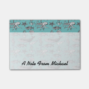 Post-it® Tout les motif de mer ajoutent votre nom
