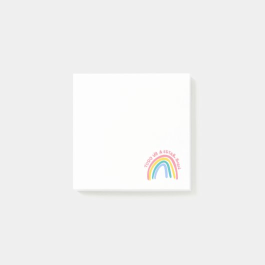 Post-it® Tout Va Bien Notes Repositionnables Arc-en-Ciel (Devant)