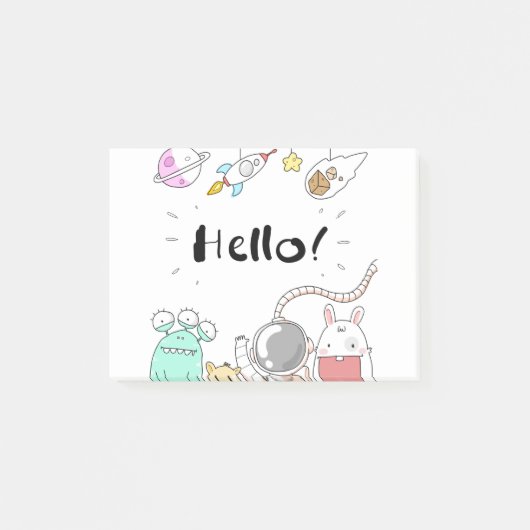 Post-it® Toys Astronaut Rocket Planet Galaxy Alien Monster. (Devant)