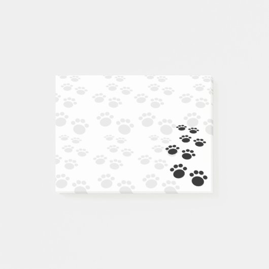 Post-it® Tracé noir et gris Cartoon Pet Paw Tracé (Devant)