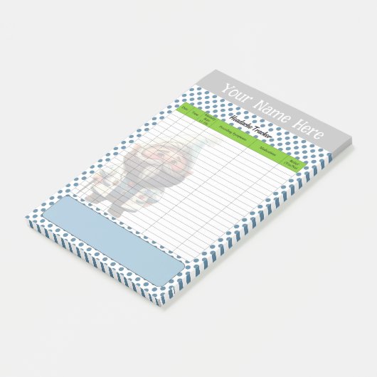 Post-it® Tracker de mignon docteur Gnome à thème mal de têt (Incliné)