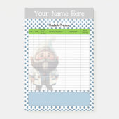 Post-it® Tracker de mignon docteur Gnome à thème mal de têt (Devant)