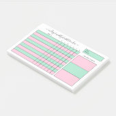 Post-it® Tracker hebdomadaire Mint & Pink (Incliné)