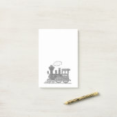 Post-it® Train à vapeur gris nommé un billet graphique il n (Sur un bureau)