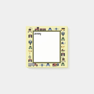 Post-it® Trains, Plaines et Automobiles Garçons Brodé