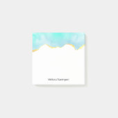 Post-it® Tranquille Tropical Vert Bleu avec bordure or (Devant)