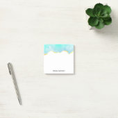 Post-it® Tranquille Tropical Vert Bleu avec bordure or (Bureau)