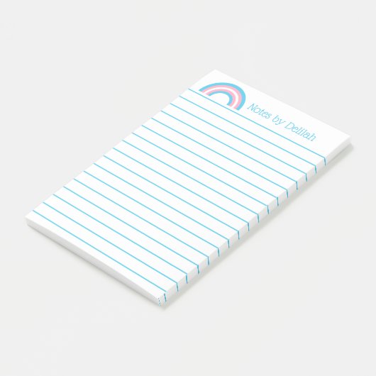 Post-it® Transgender Pride Rainbow Flag Lined Custom (Incliné)
