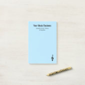 Post-it® Treble Clef Music Professional Musicien Light Blue (Sur un bureau)