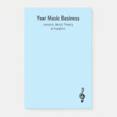 Post-it® Treble Clef Music Professional Musicien Light Blue (Devant)
