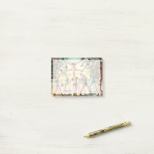 Post-it® Treize hommes faisant des acrobaties (Sur un bureau)