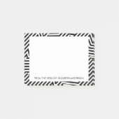 Post-it® Trendy Black and White Geometry Stripes avec nom (Devant)