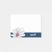 Post-it® Trendy Daisy Floral Illustration - navy and pink (Devant)