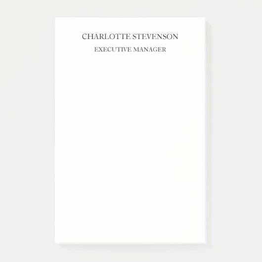 Post-it® Trendy Professional White Plain Simple Minimalist (Devant)