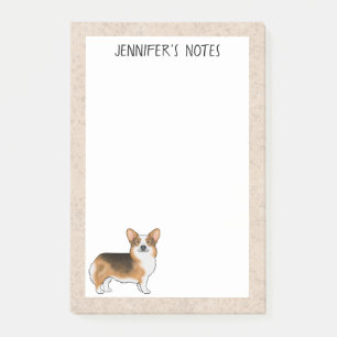 Post-it® Tri Pembroke Gallois Corgi Chien Et Texte En Tête 