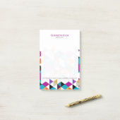 Post-it® Triangles Abstraits géométriques modernes et color (Sur un bureau)