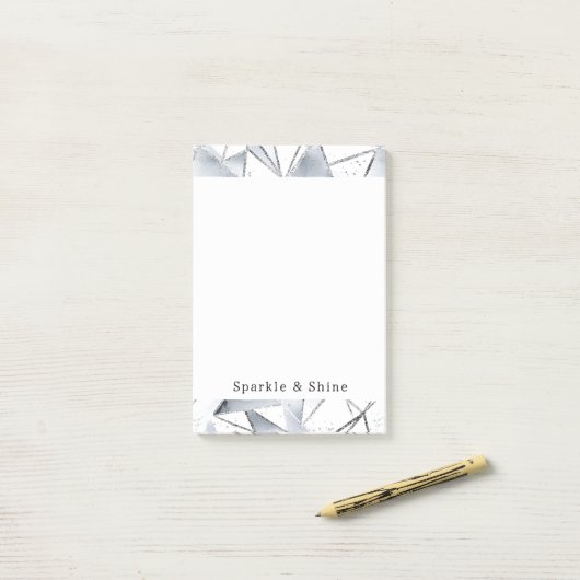 Post-it® Triangles blancs argenté chic (Sur un bureau)