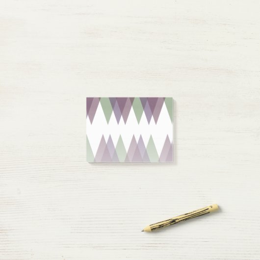 Post-it® Triangles mauve et vert (Sur un bureau)