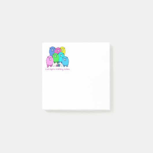 Post-it® Tricot. Fluffy moutons et fils personnalisés (Devant)