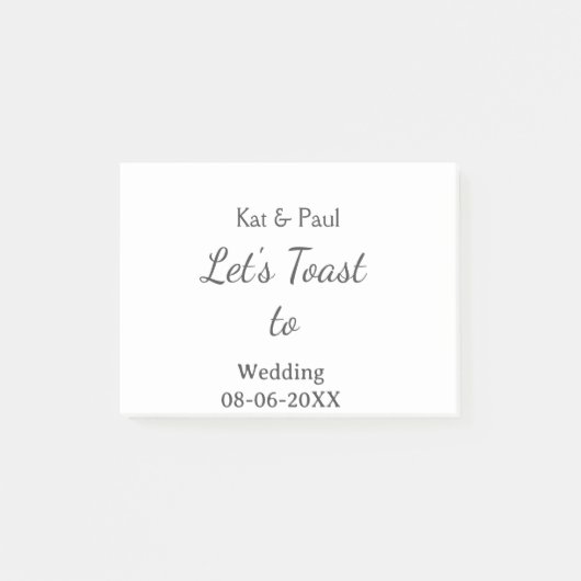 Post-it® Trinquons au mariage nom date couple simple (Devant)