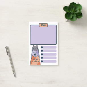 Post-it® Trio Amusant de Chats de Dessin Animé
