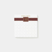 Post-it® Tripe Brown de Damas blanc monogramme (Devant)