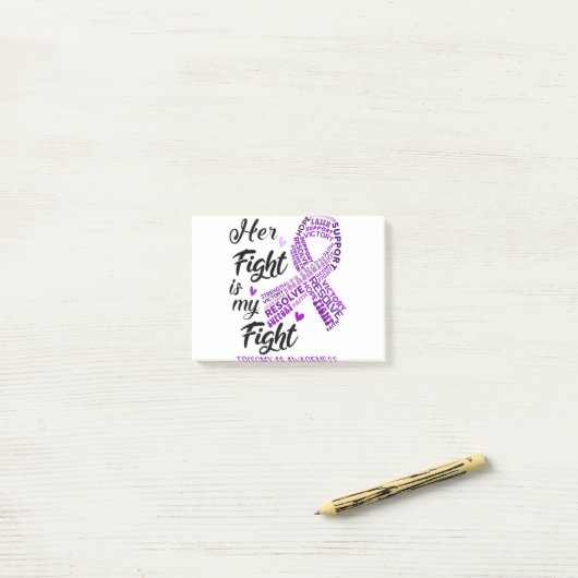 Post-it® Trisomy 18 Sensibilisation Son combat est mon comb (Sur un bureau)