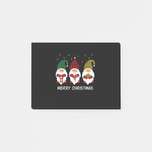 Post-it® Trois buffles Gnomes plaid rouge léopard Noël F (Devant)