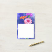 Post-it® Trois couleurs Gerberas Publier des notes (Sur un bureau)