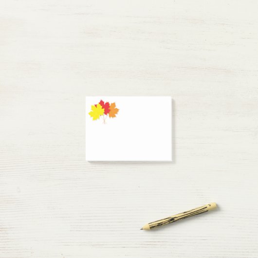 Post-it® Trois feuilles d'érable (Sur un bureau)