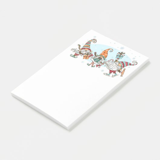 Post-it® Trois Gnomes de Noël Elves Post-It Notes (Incliné)