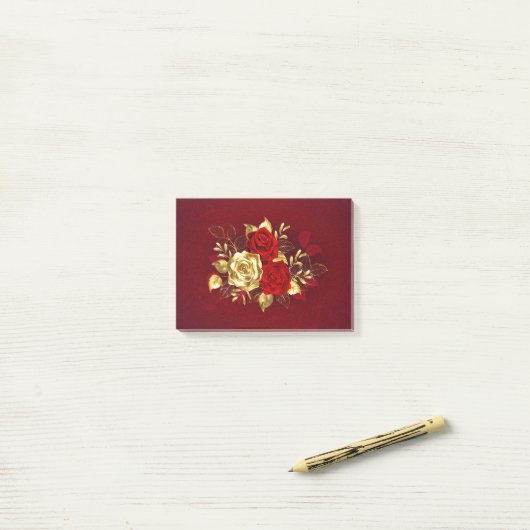 Post-it® Trois Roses de bijoux (Sur un bureau)