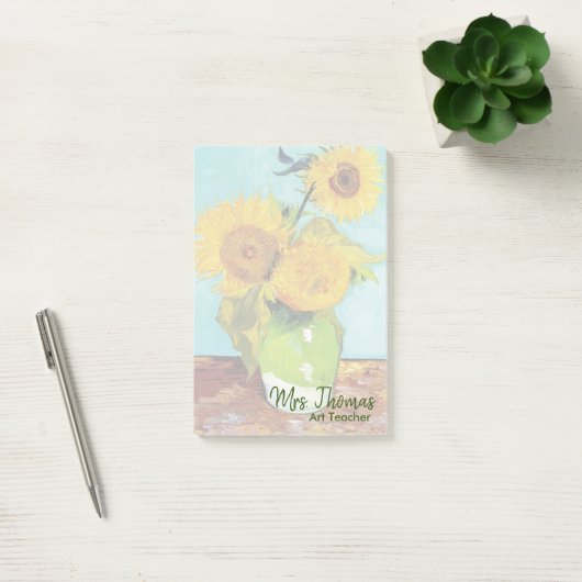 Post-it® Trois tournesols Customisés Notes 4x6 (Bureau)