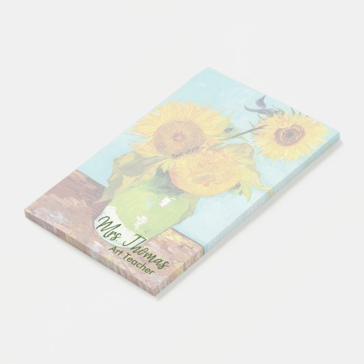 Post-it® Trois tournesols Customisés Notes 4x6 (Incliné)